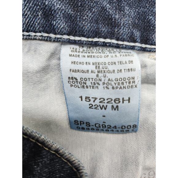 Vintage Riders Eased Fit High Rise Straight Leg Jean Size 22W Blue Stretch Denim - Picture 7 of 13